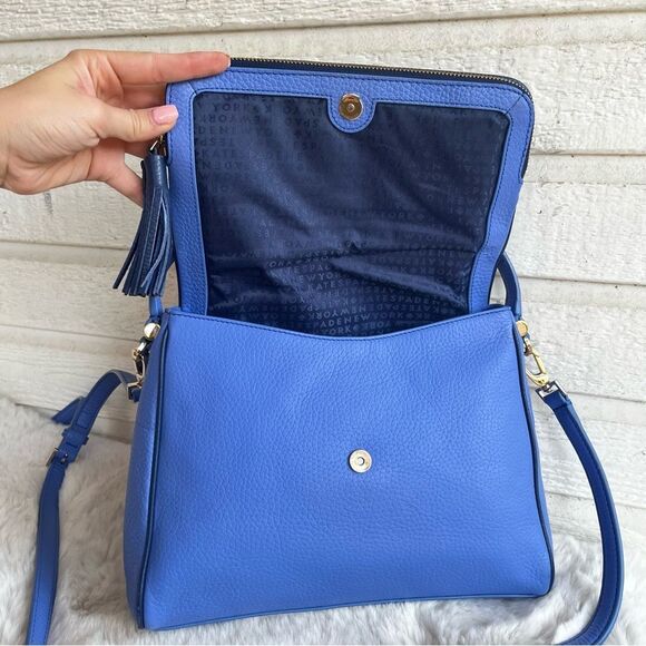 KATE SPADE Periwinkle Chester Street Miri Flap Satchel Tote Crossbody Leila - Picture 9 of 12